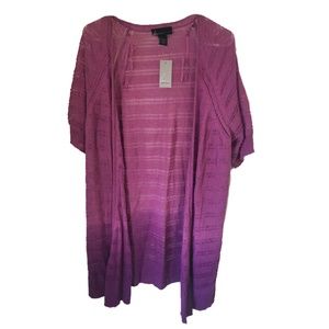 Lane Bryant purple ombre open-front cardigan